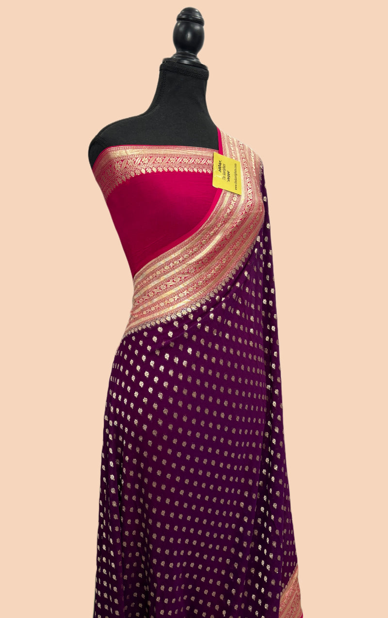 Buy Magenta georgette banarasi saree online in US