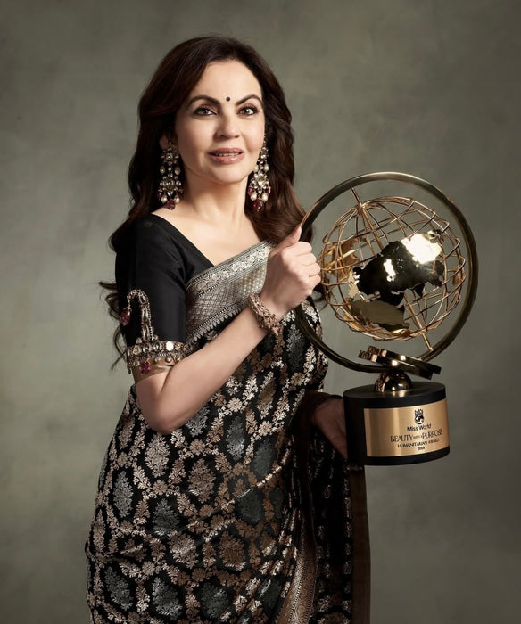 Buy nita ambani pure katan banarasi saree online