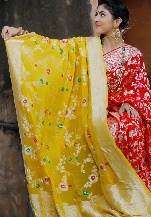 Buy Yellow Meenakari Dupatta