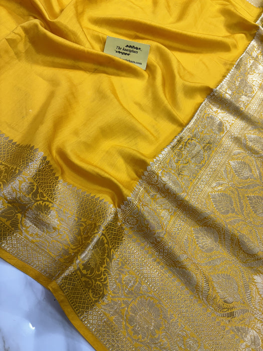 Gold Pure Chiniya Banarasi Handloom Saree