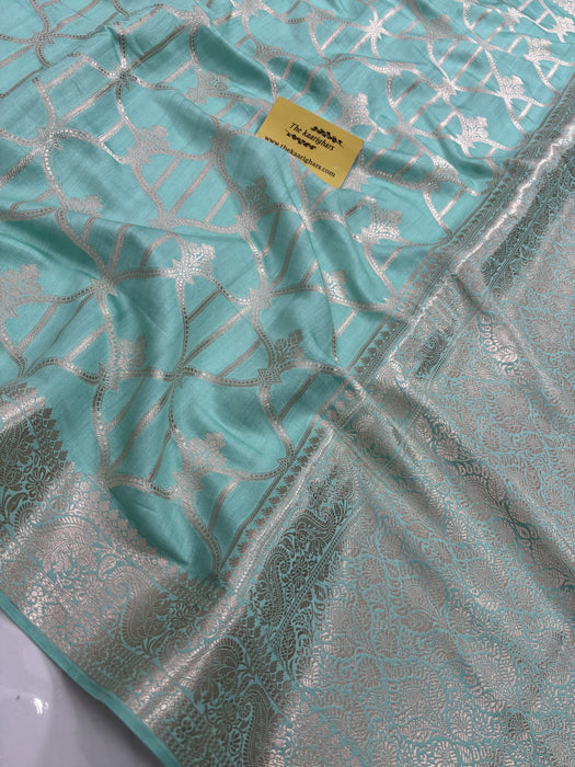 Glacier Pure Chiniya Banarasi Handloom Saree