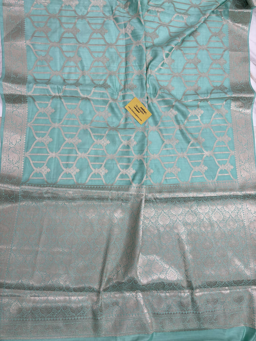 Glacier Pure Chiniya Banarasi Handloom Saree