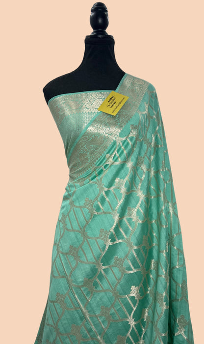 Glacier Pure Chiniya Banarasi Handloom Saree