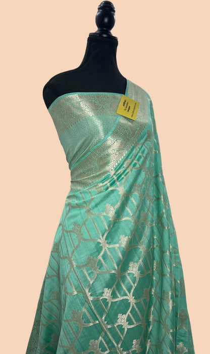 Glacier Pure Chiniya Banarasi Handloom Saree