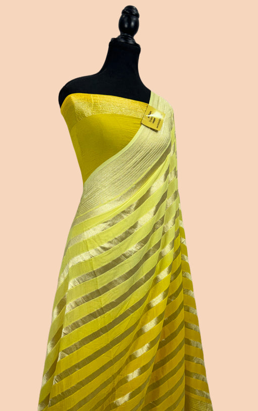 Buy yellow georgette banarasi saree online in UK