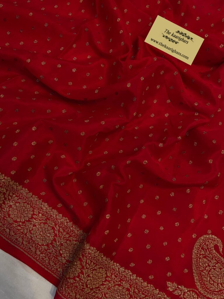 Buy Red Crepe Bollywood saree