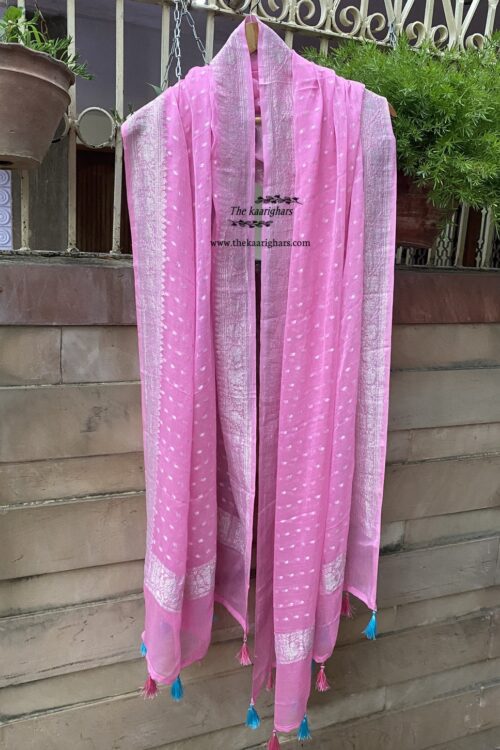 Buy Pink Banarasi Dupatta