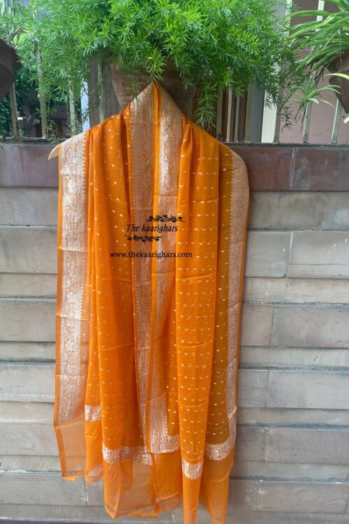 Buy Orange Banarasi Dupatta